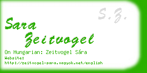 sara zeitvogel business card
