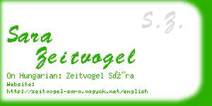 sara zeitvogel business card